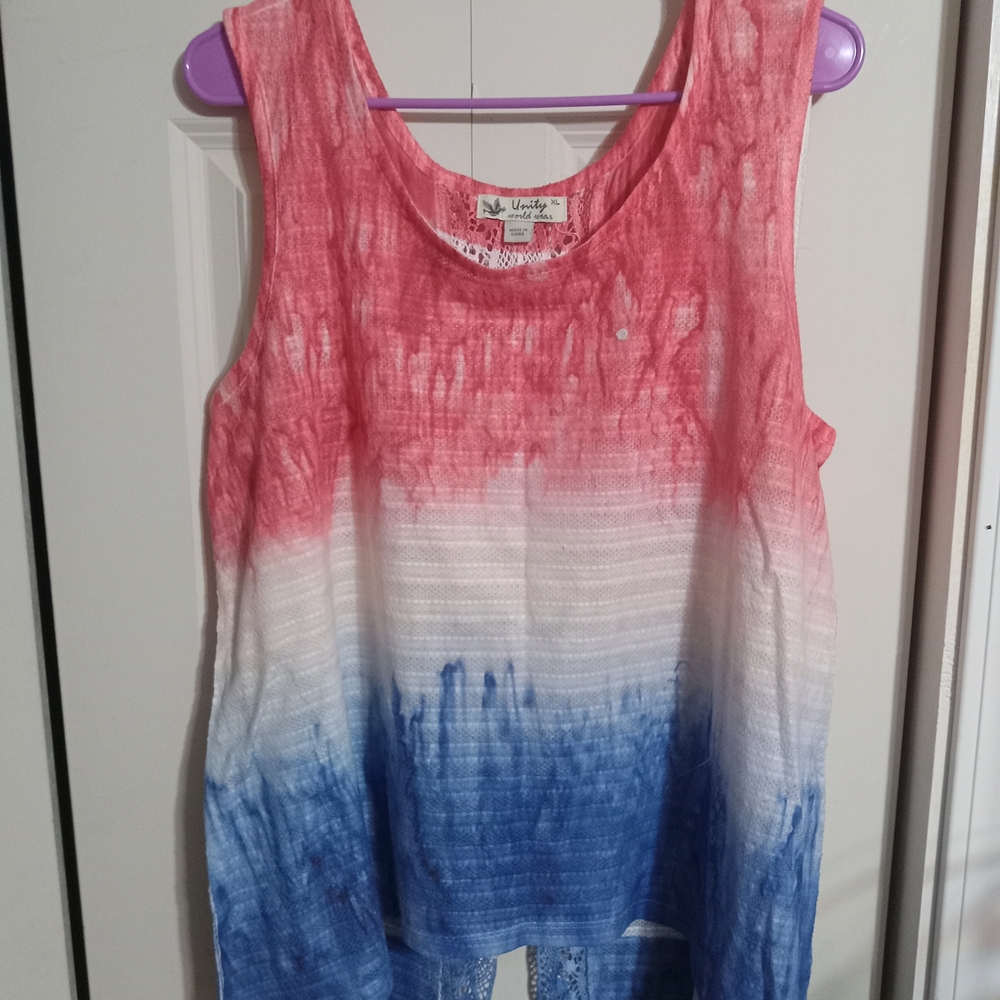 Unity World Wear Vibrant Red, White, and Blue Tank Top